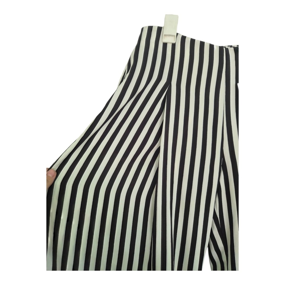 Ark & Co Split Front Culotte Pants Small NWT Black White Striped Wide Leg S - Picture 2 of 7